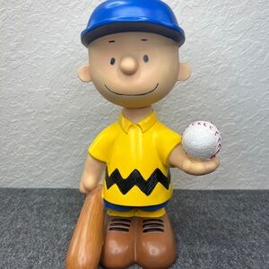 Rare - Peanuts Garden - Charlie Brown Baseball Statue